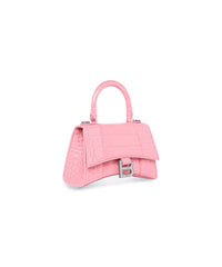 Hourglass XS Handbag Crocodile Embossed - Sweet Pink