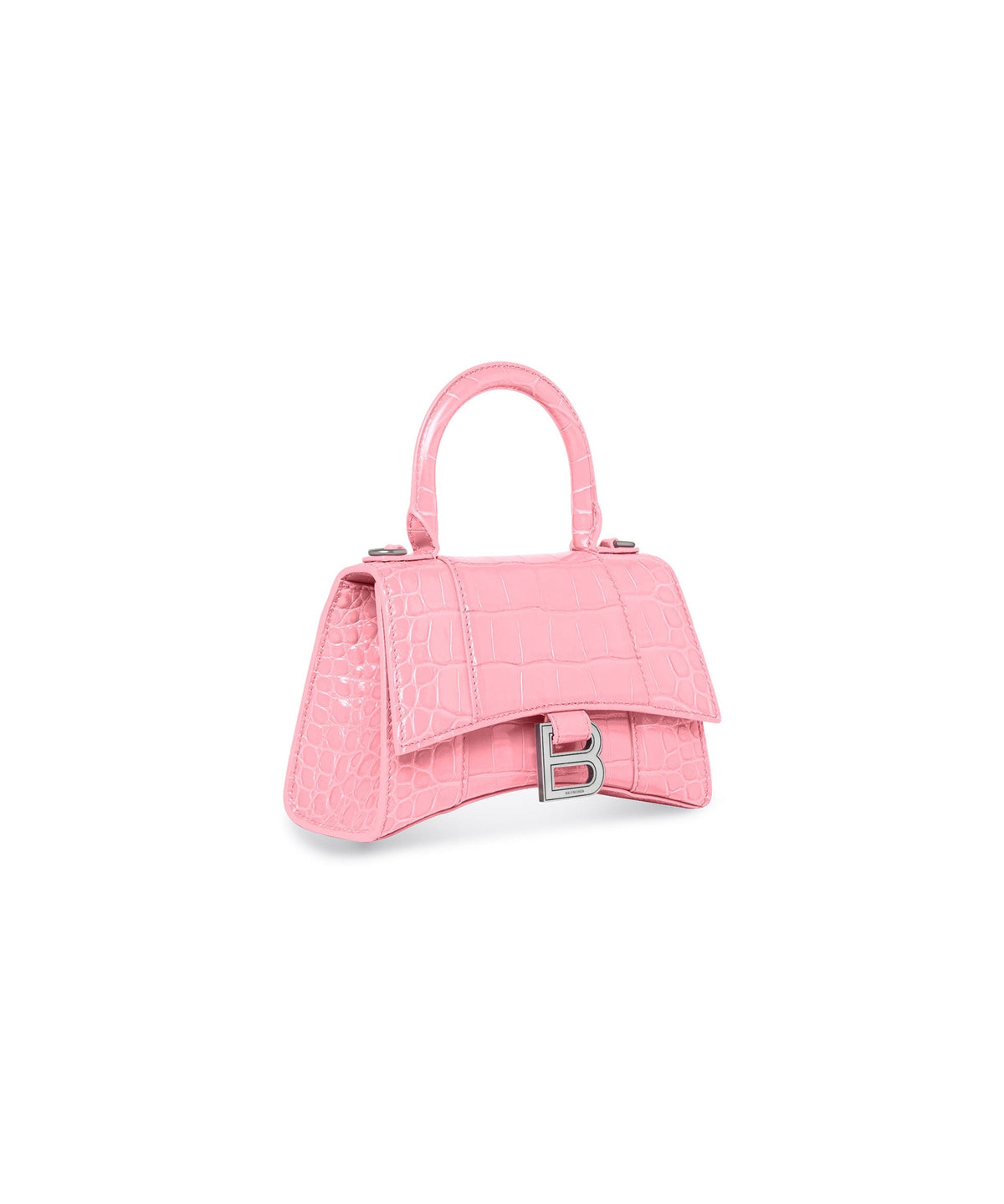 HOURGLASS / Hourglass XS Handbag Crocodile Embossed - Sweet Pink