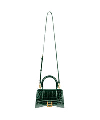 Hourglass XS Handbag Crocodile Embossed - Forest Green