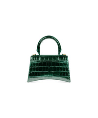 Hourglass XS Handbag Crocodile Embossed - Forest Green