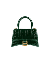 Hourglass XS Handbag Crocodile Embossed - Forest Green