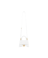 Hourglass XS Handbag Crocodile Embossed - White