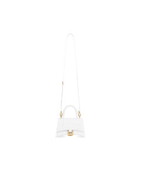 Hourglass XS Handbag Crocodile Embossed - White