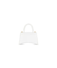 Hourglass XS Handbag Crocodile Embossed - White