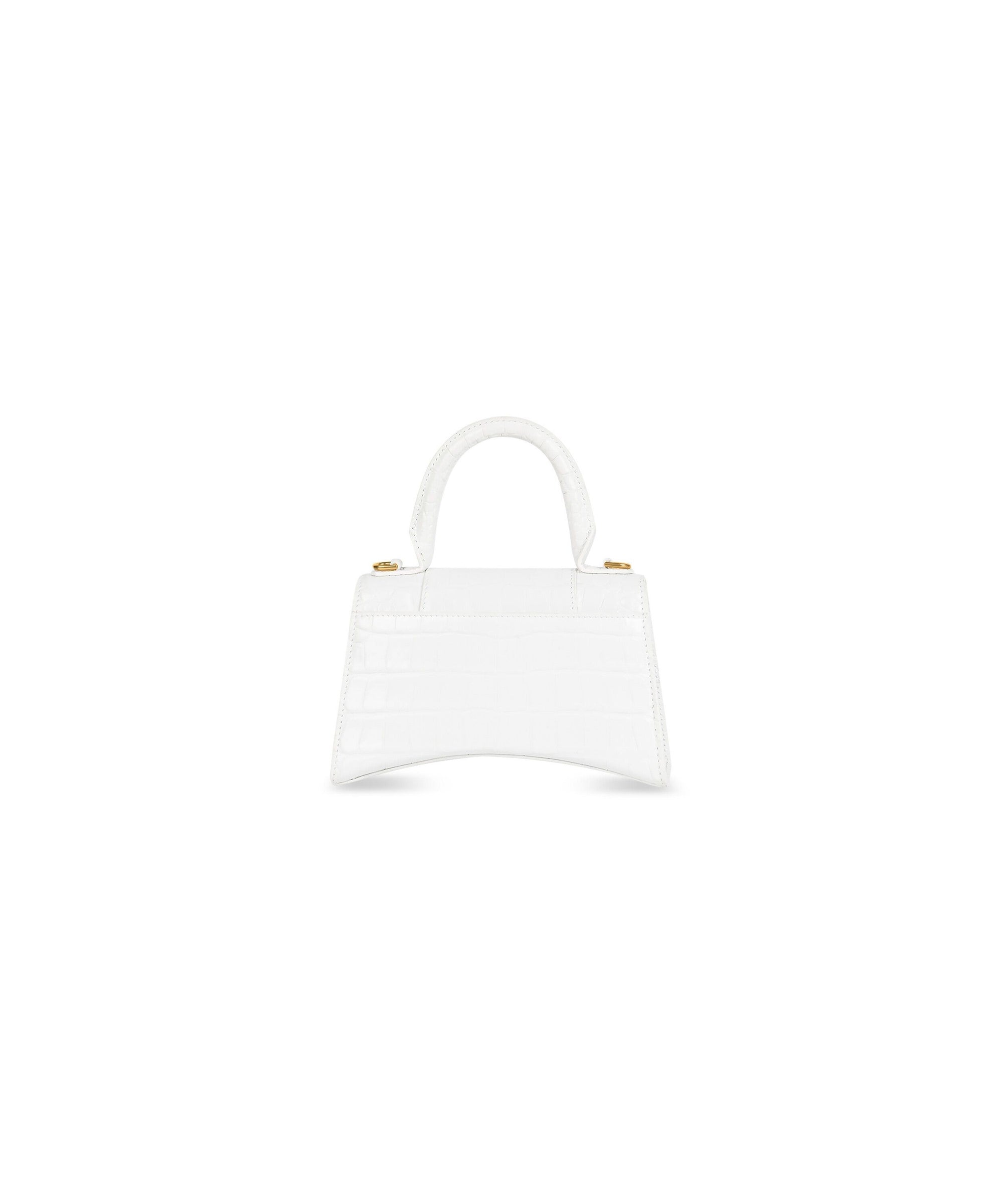 Hourglass XS Handbag Crocodile Embossed - White