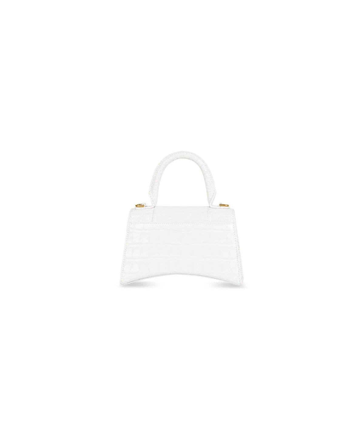 Hourglass XS Handbag Crocodile Embossed - White