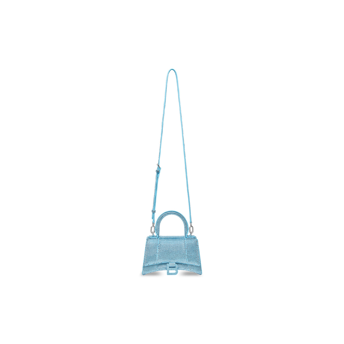 Hourglass XS Handbag With Rhinestones - Sea Blue