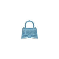 Hourglass XS Handbag With Rhinestones - Sea Blue