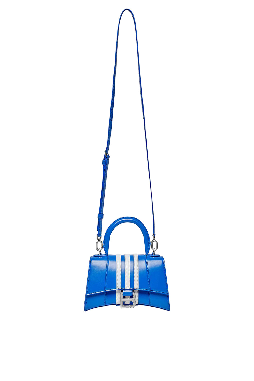 Balenciaga x Adidas Hourglass Box blue & optic white XS Handbag - Blue & Optic White