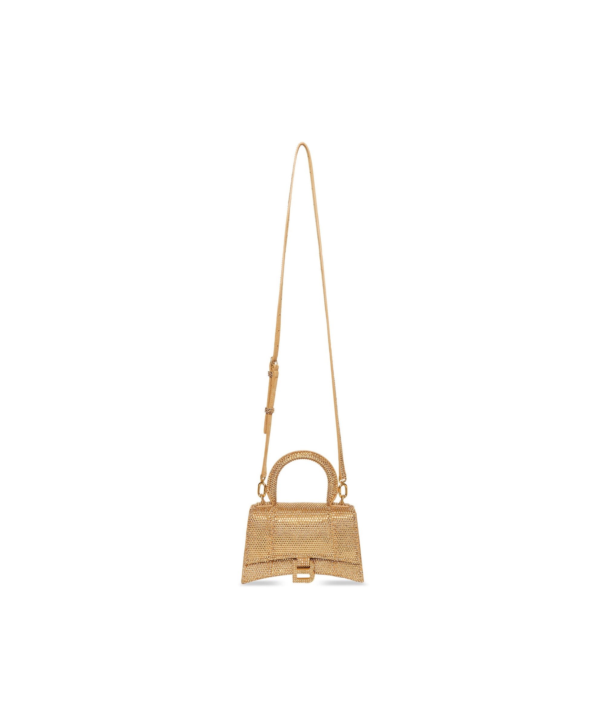 Hourglass XS Handbag With Rhinestones - Gold