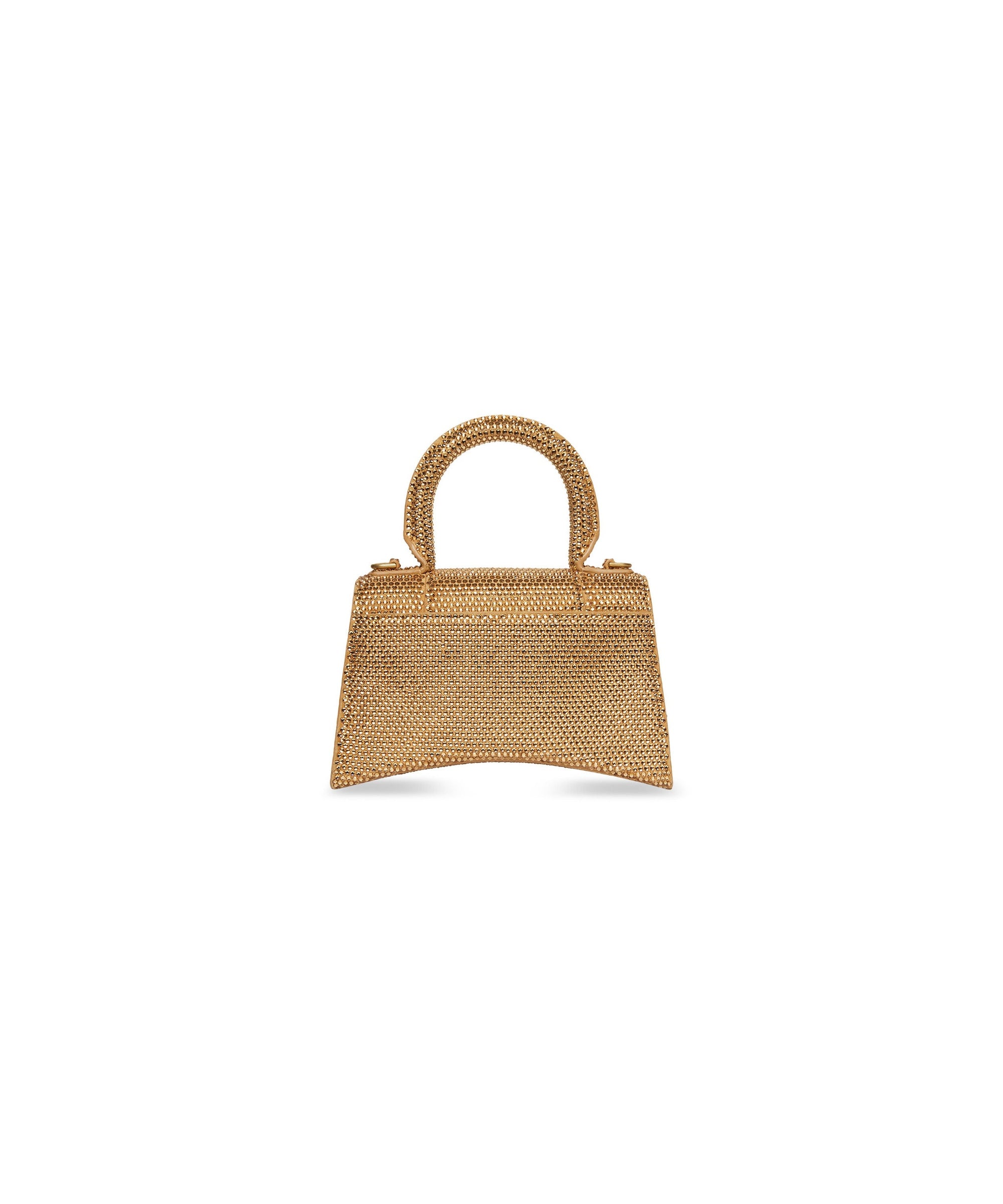 Hourglass XS Handbag With Rhinestones - Gold