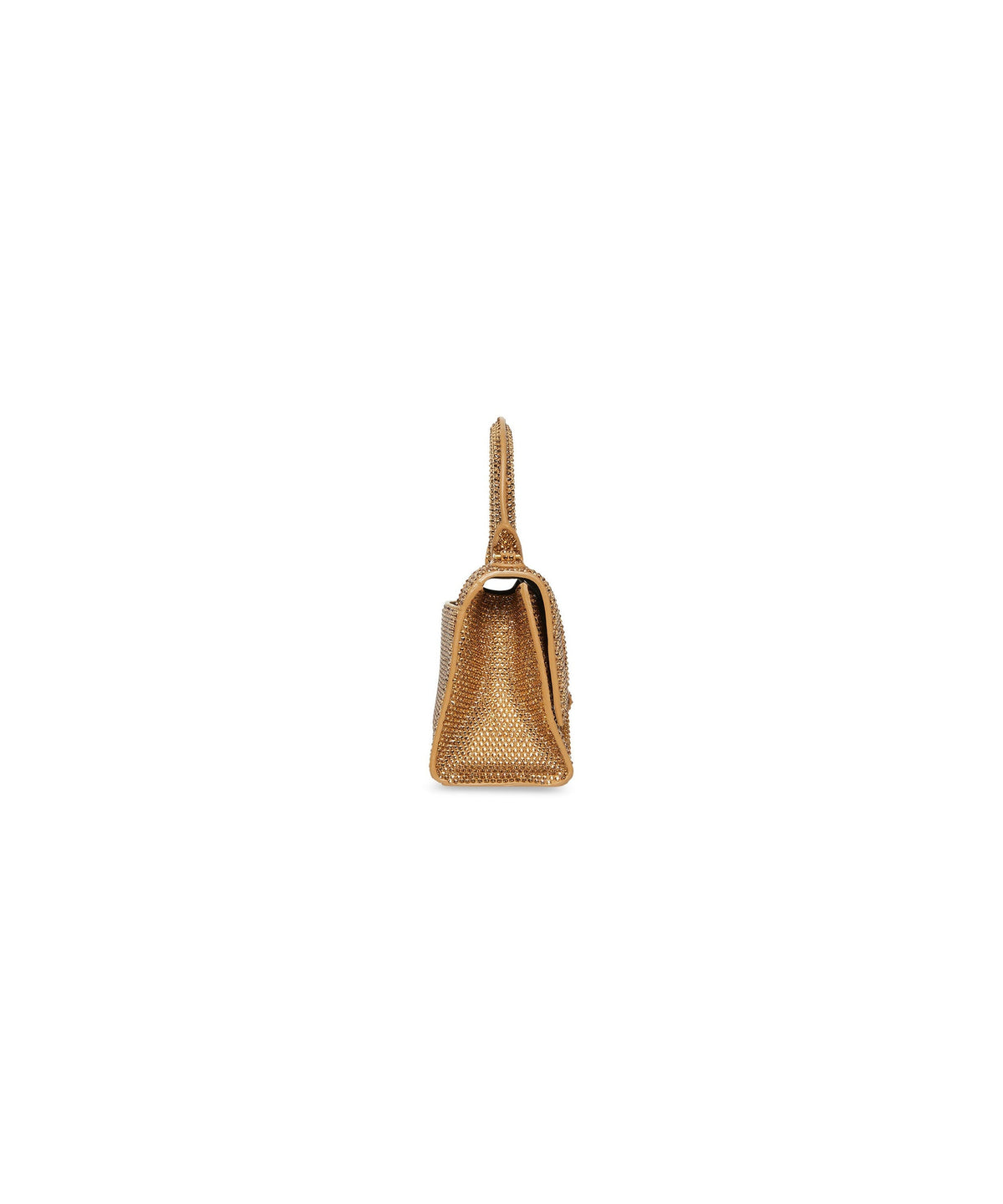Hourglass XS Handbag With Rhinestones - Gold