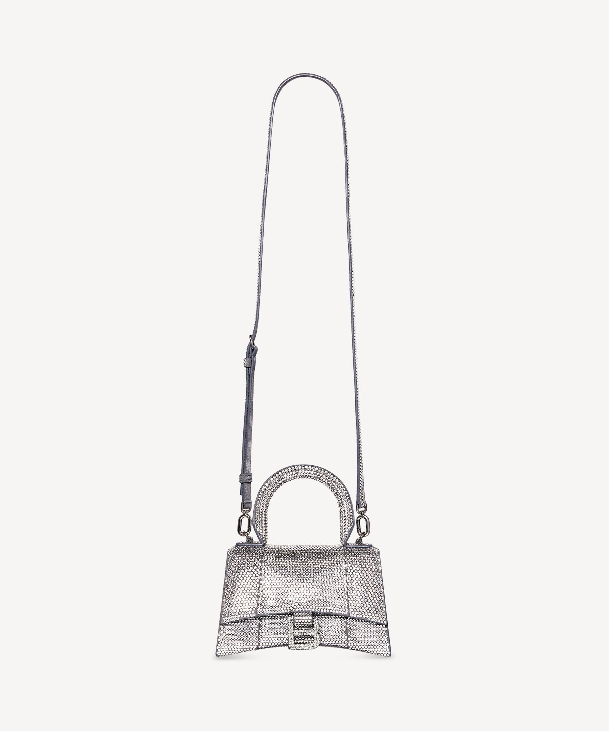 Hourglass Handbag XS With Rhinestones - Grey