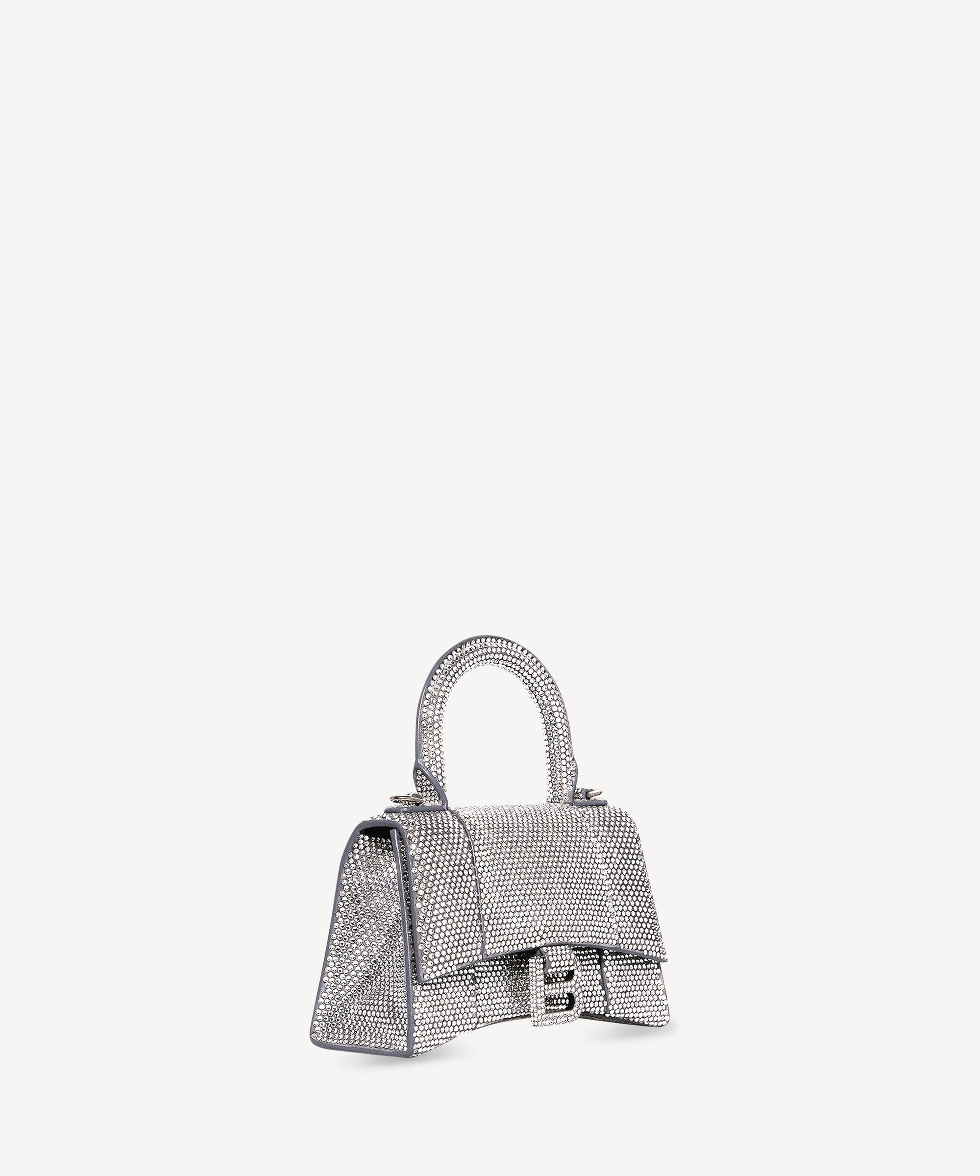 Hourglass Handbag XS With Rhinestones - Grey