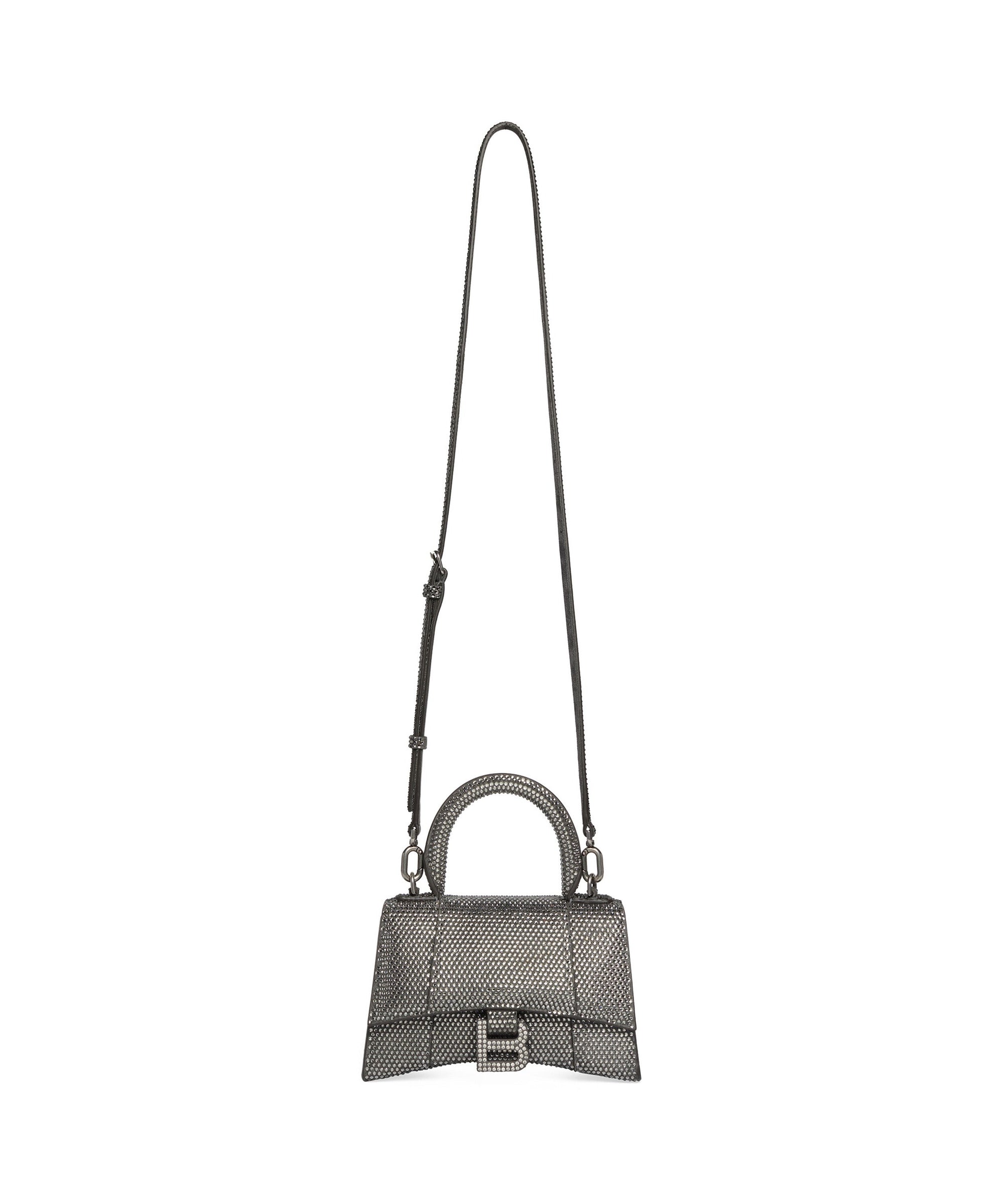 Hourglass Handbag XS With Rhinestones - Grey