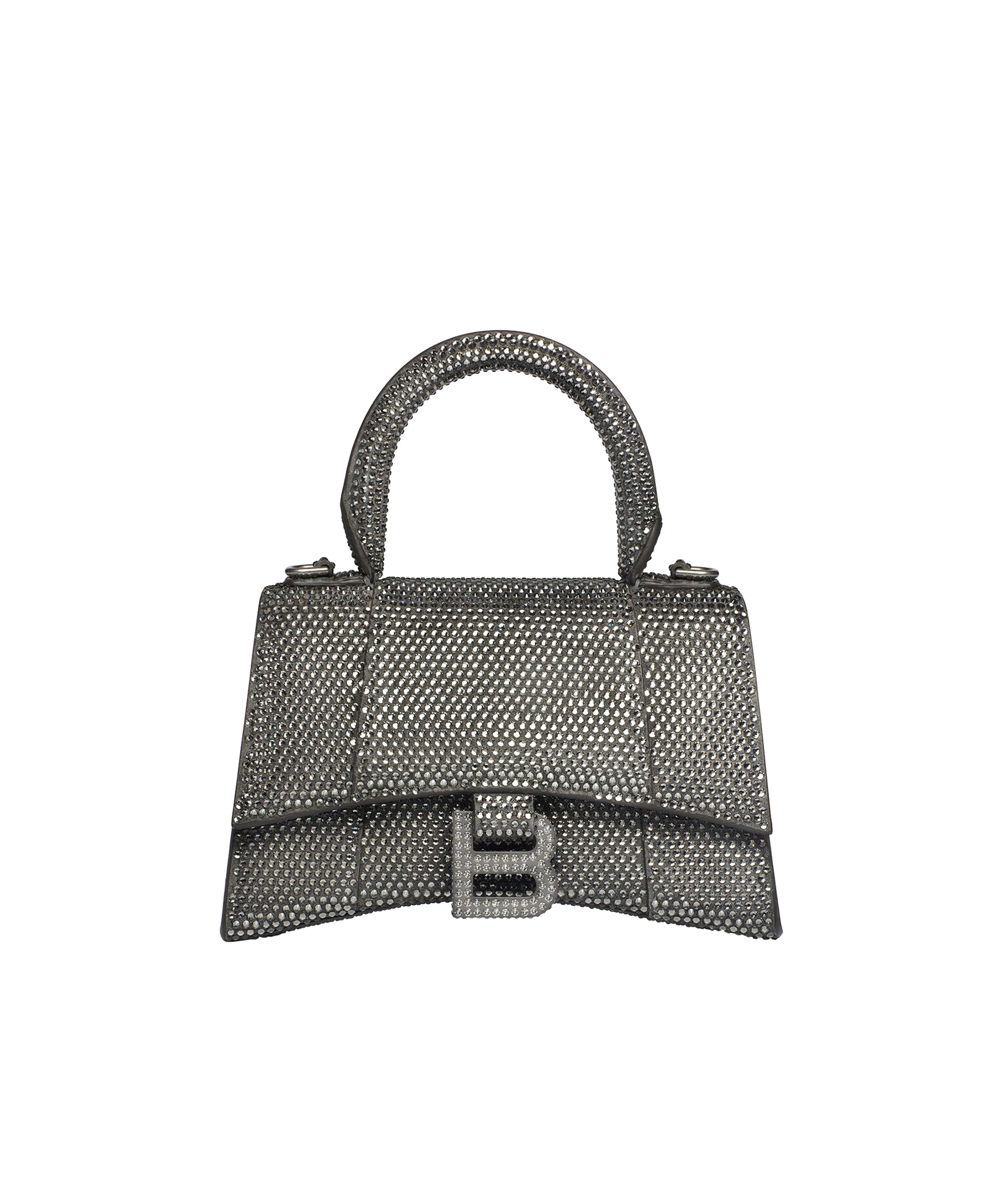 Hourglass Handbag XS With Rhinestones - Grey