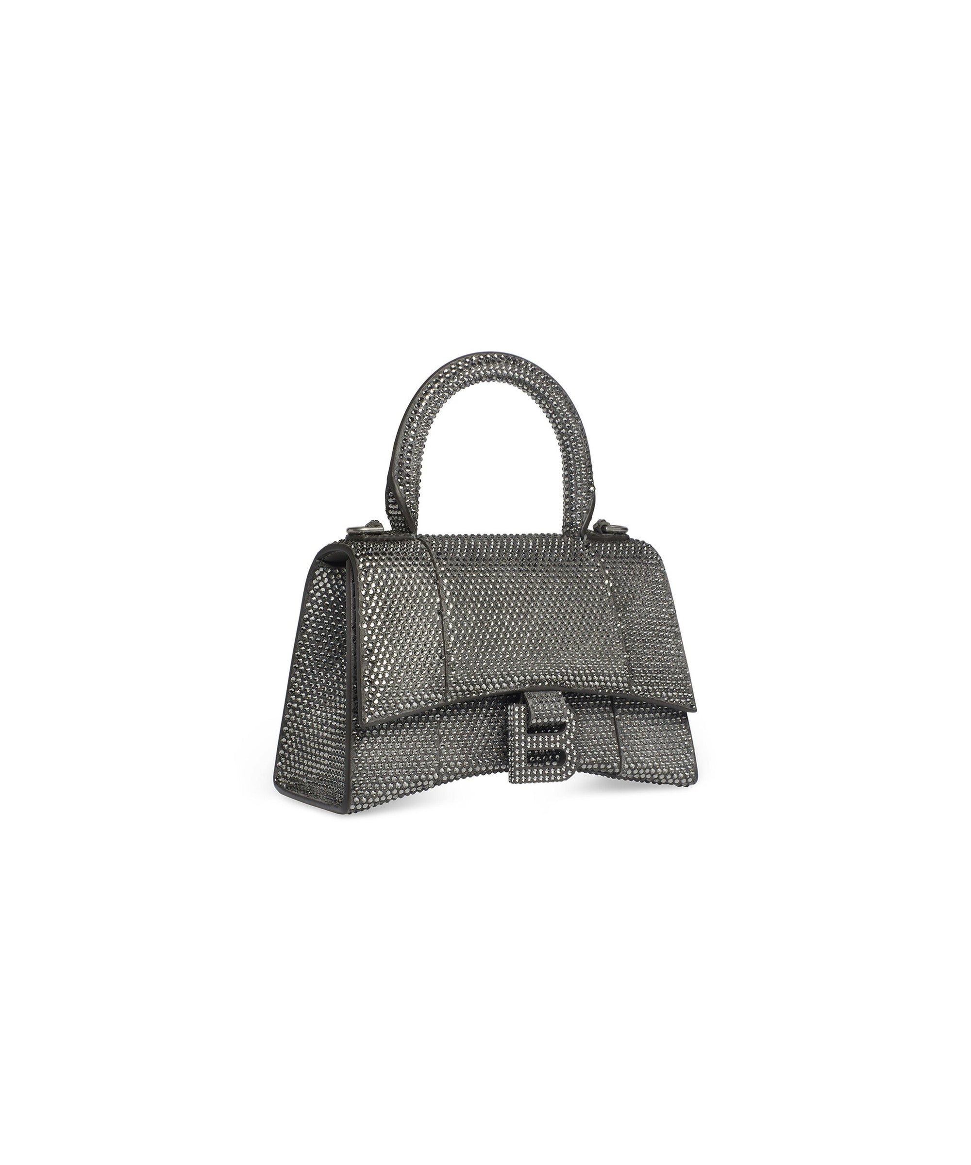 Hourglass Handbag XS With Rhinestones - Grey