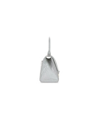 Hourglass Small Handbag Crocodile Embossed - Grey