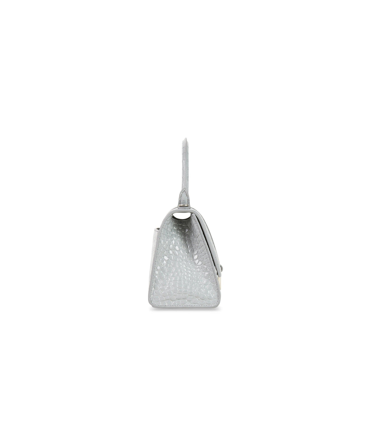 Hourglass Small Handbag Crocodile Embossed - Grey