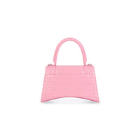 Hourglass Small Handbag Crocodile Embossed - Sweet Pink