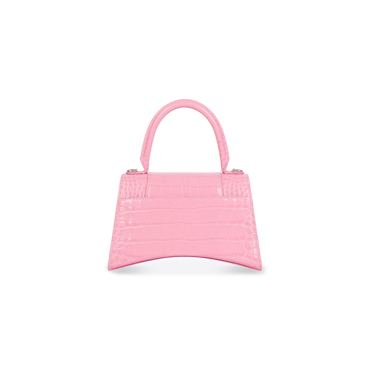 Hourglass Small Handbag Crocodile Embossed - Sweet Pink