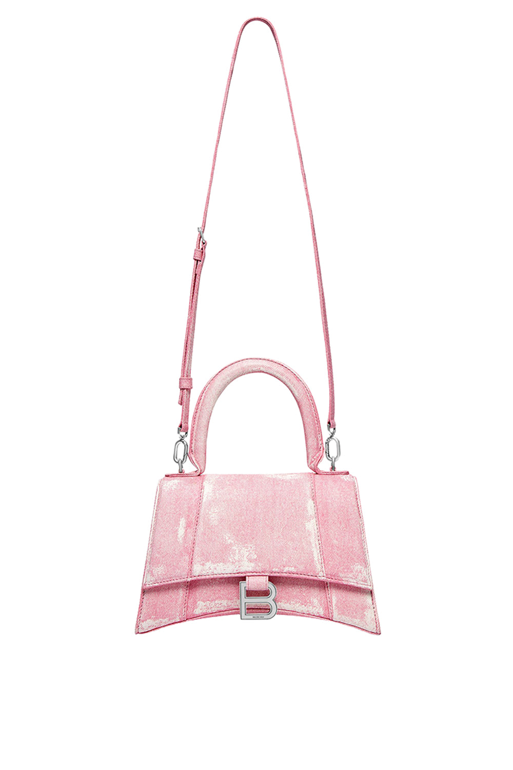 Hourglass Denim Print butterfly pink Small Handbag - Butterfly Pink