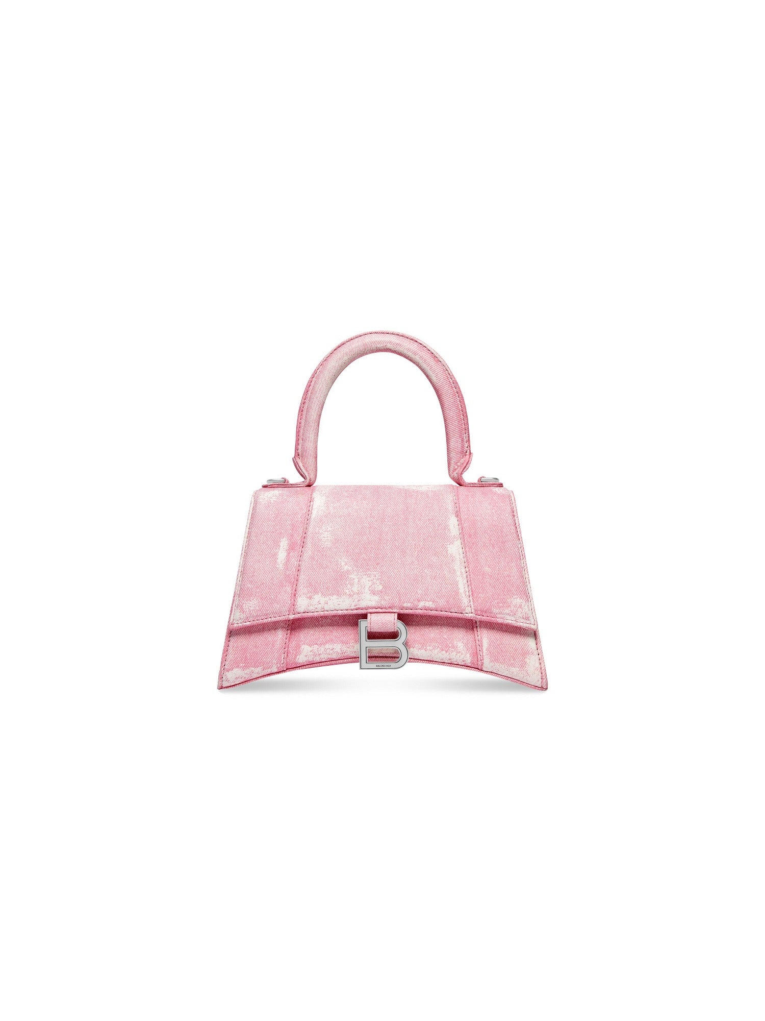 Hourglass Denim Print butterfly pink Small Handbag - Butterfly Pink