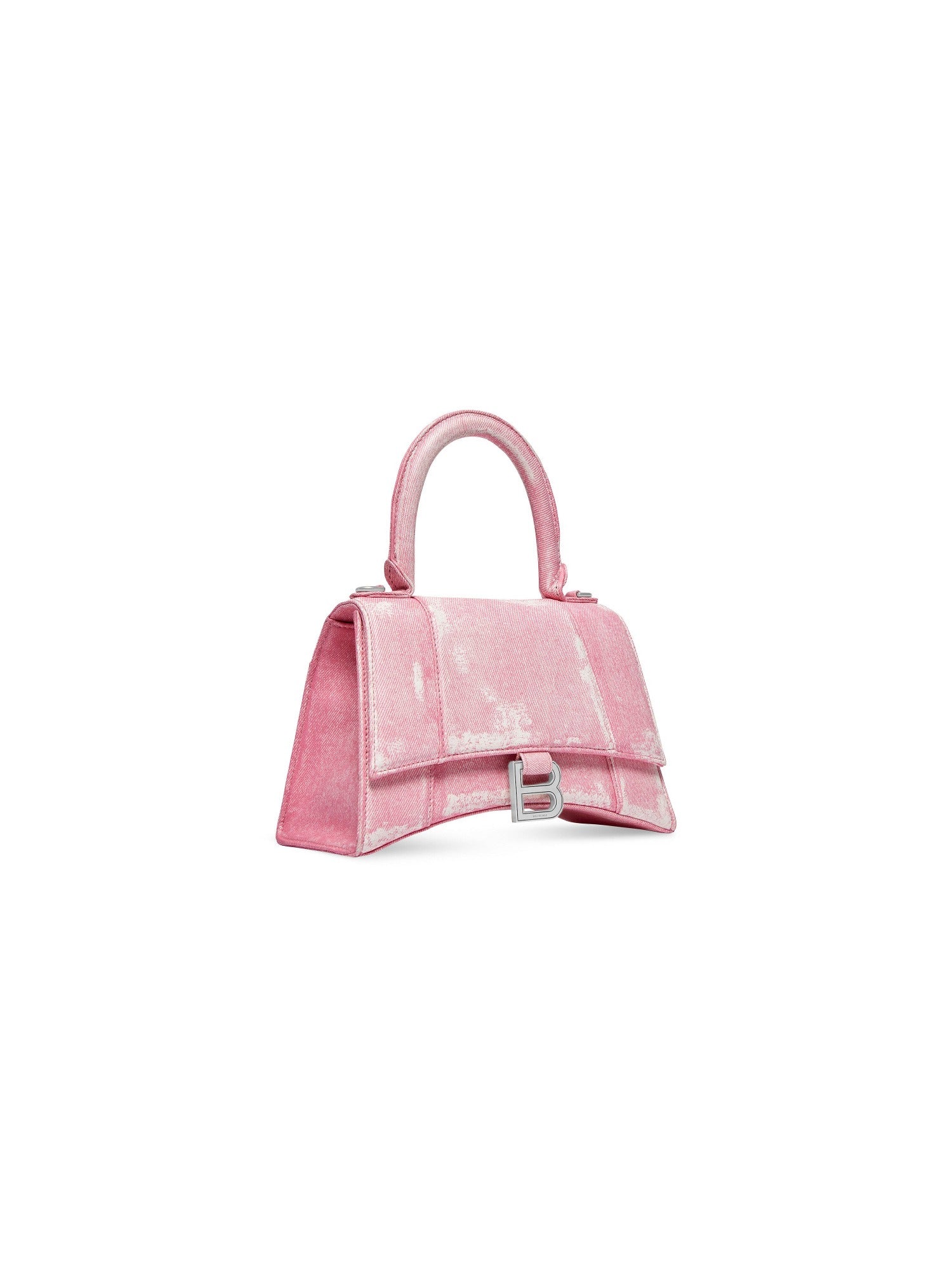 Hourglass Denim Print butterfly pink Small Handbag - Butterfly Pink