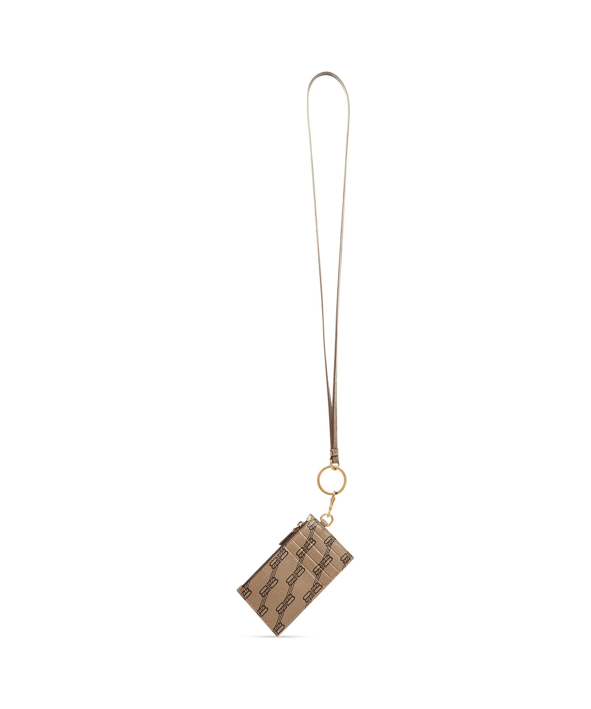 Signature Card Case On Keychain BB Monogram Coated Canvas - Beige & Brown