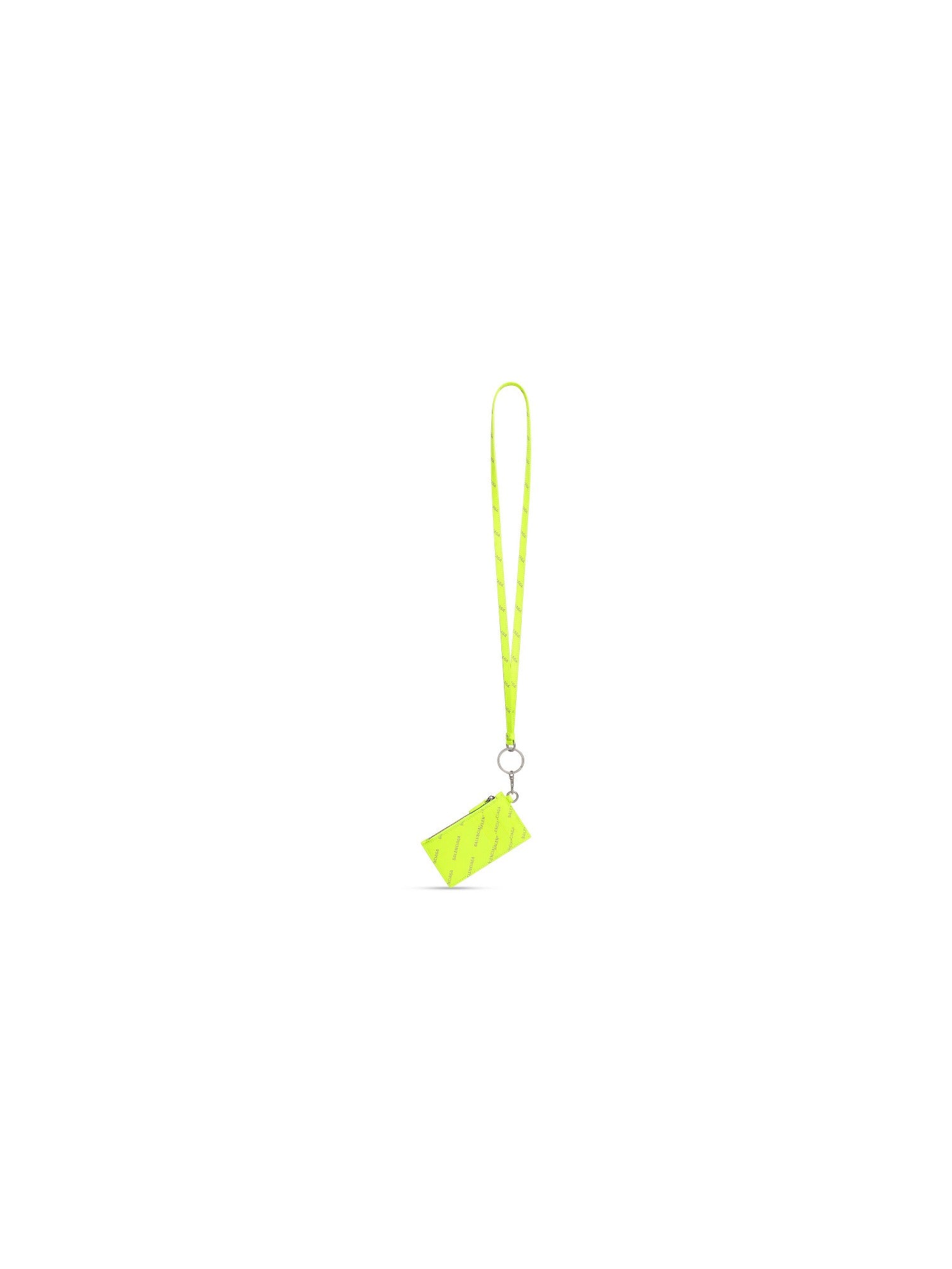 Cash Card Case fluo yellow On Keychain with Reflective Allover Logo - Fluo Yellow
