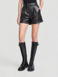 Slick Knee-High black & argento Boots - Black & Argento