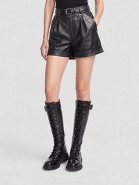 Slick Knee-High black & argento Boots - Black & Argento