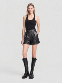 Slick Knee-High black & argento Boots - Black & Argento