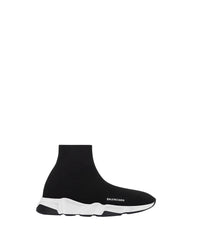 Kids Speed Recycled Knit Sneakers - Black & White & Black