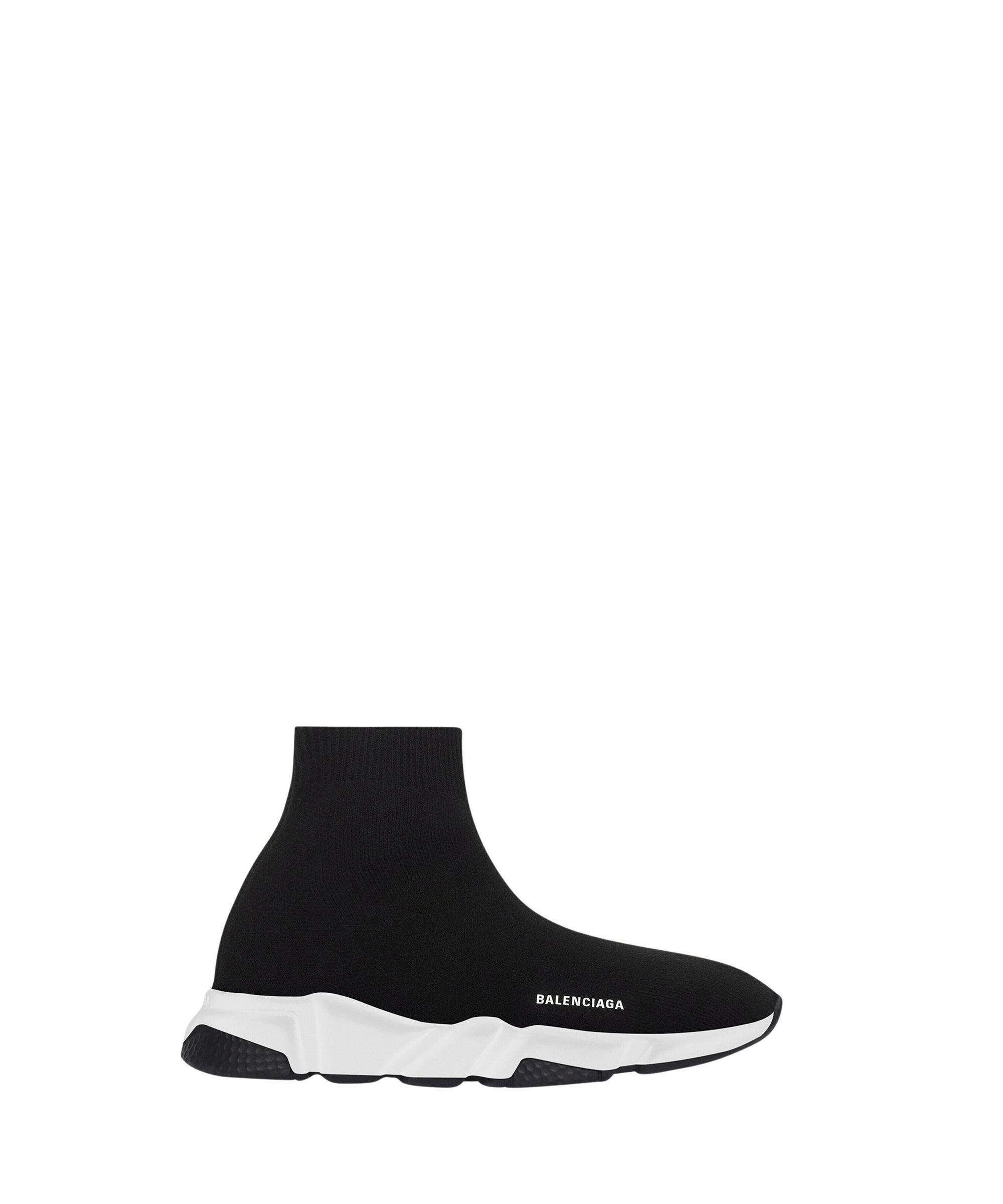 Kids Speed Recycled Knit Sneakers - Black & White & Black