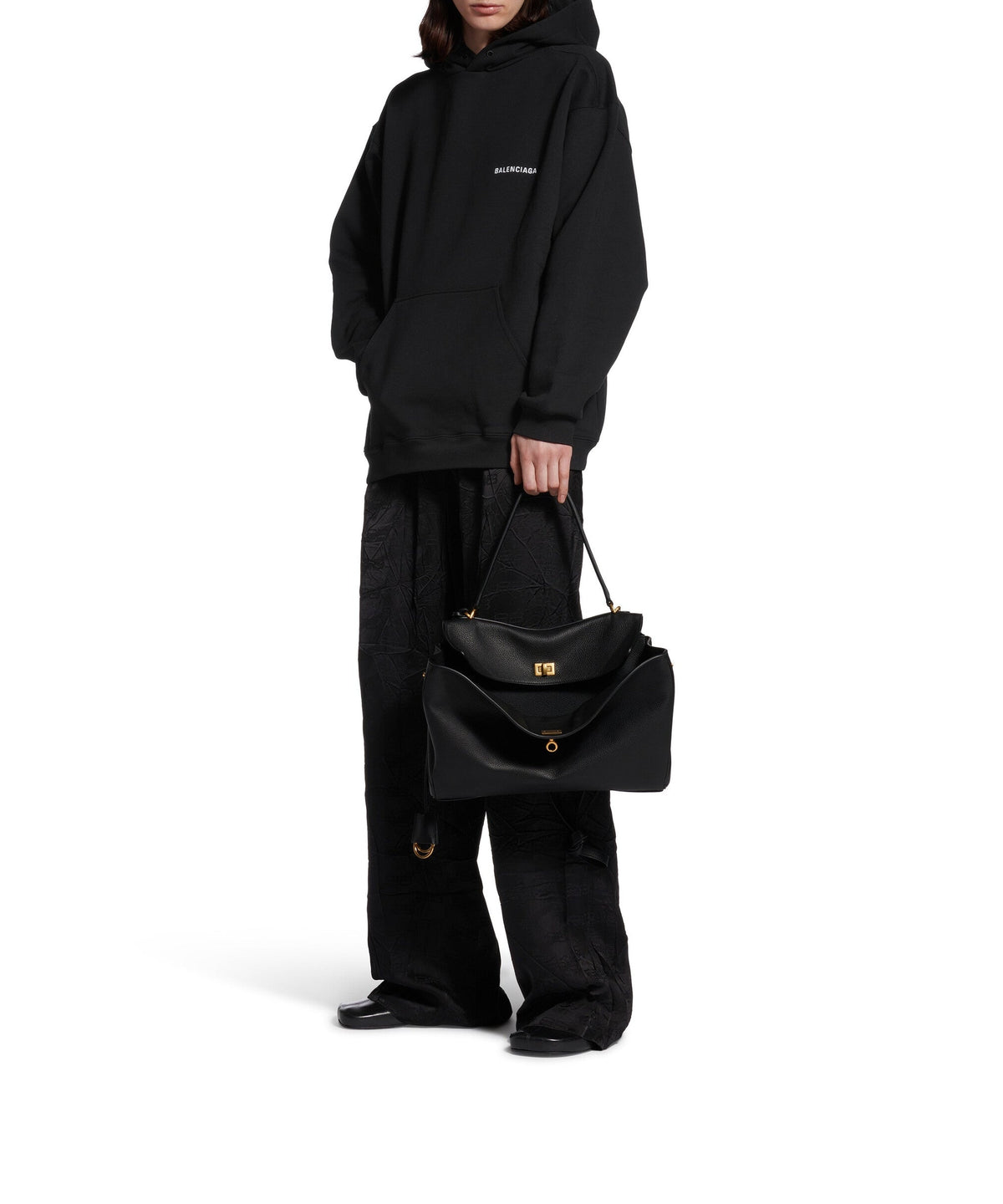 Balenciaga Back Hoodie - Black & White