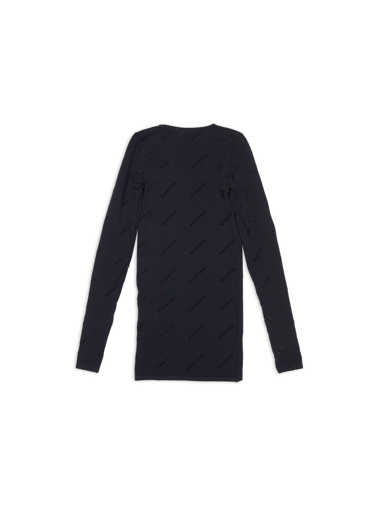 Allover Logo Flock black Top - Black