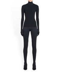 Allover Logo Flock black Top - Black