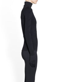 Allover Logo Flock black Top - Black