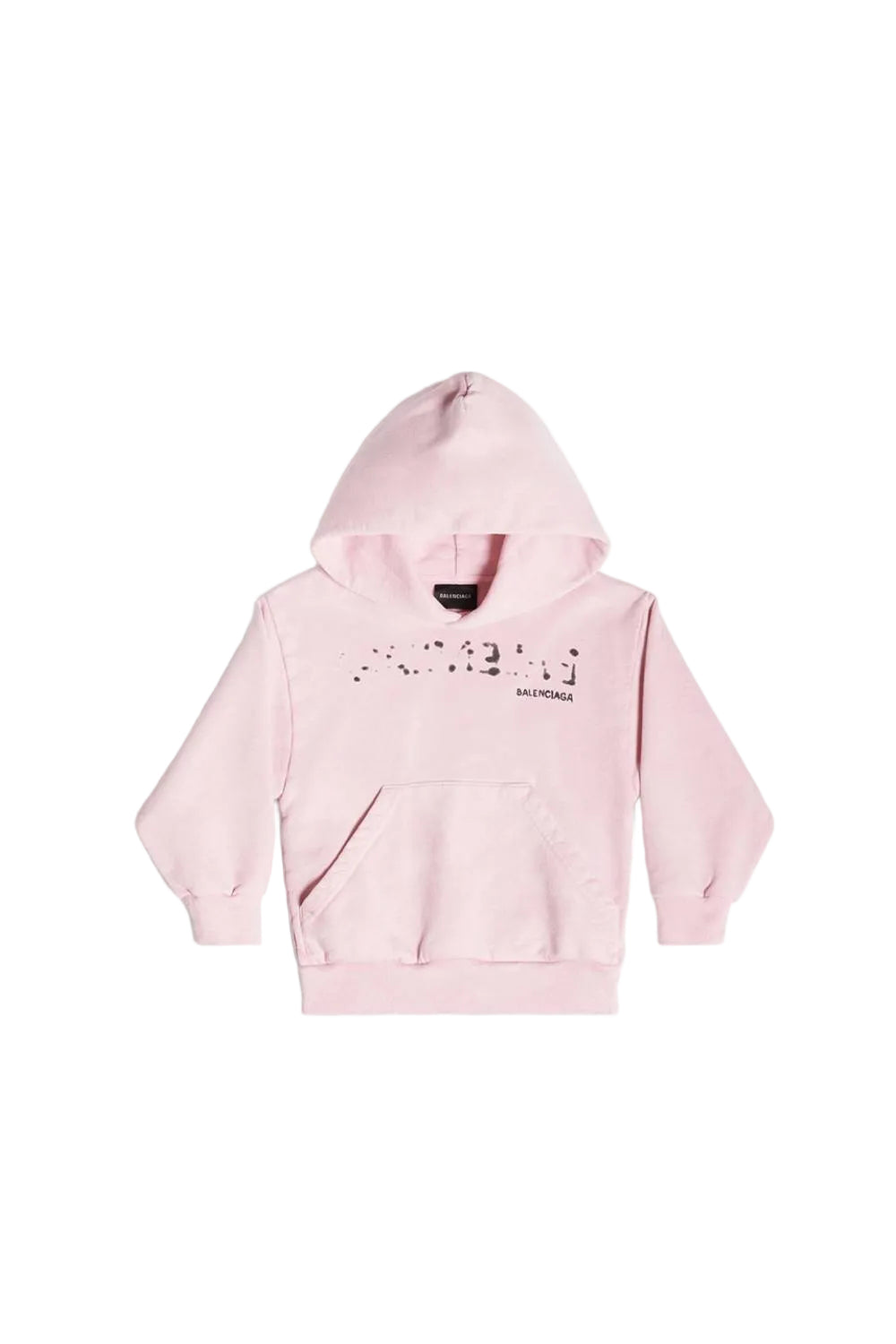 Hand-Drawn Balenciaga faded pink & black Hoodie - Faded Pink & Black