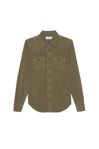 Western khaki dyeing stonewa Shirt - Khaki Dyeing Stonewa