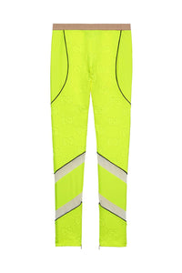 Poly Jacquard fluo yellow Leggings - Fluo Yellow