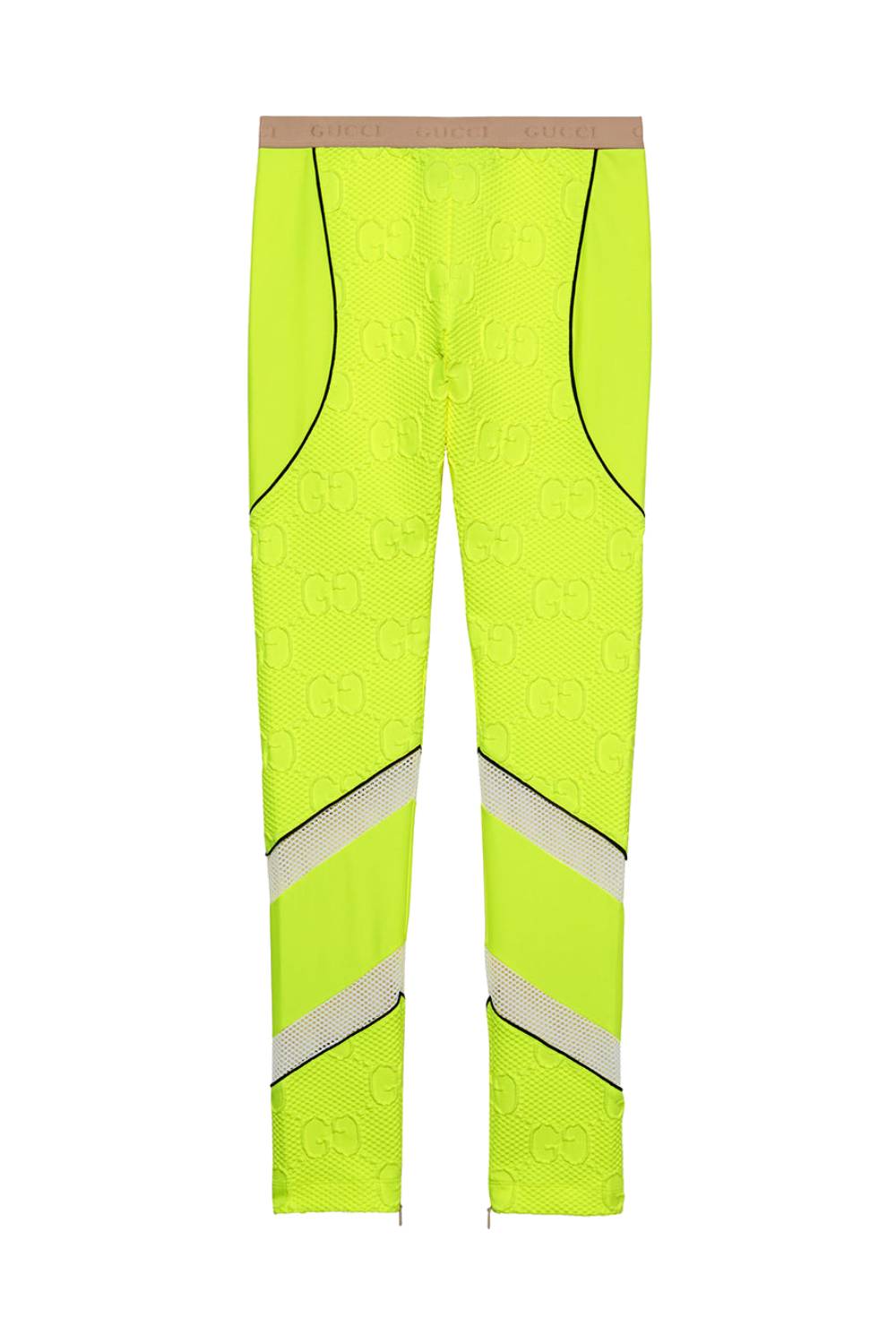 Poly Jacquard fluo yellow Leggings - Fluo Yellow