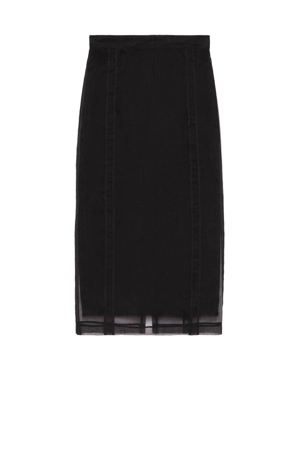Light organza with Lace black Skirt - Black
