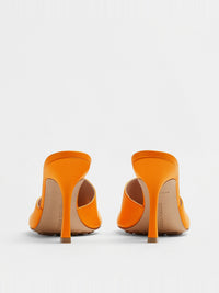 Stretch tangerine 90mm Mules - Tangerine