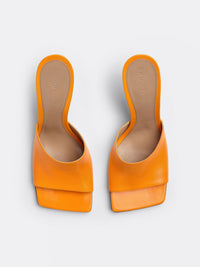 Stretch tangerine 90mm Mules - Tangerine