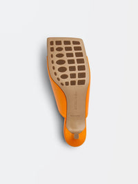 Stretch tangerine 90mm Mules - Tangerine