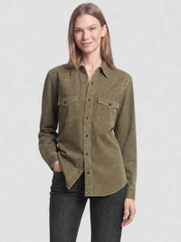 Western khaki dyeing stonewa Shirt - Khaki Dyeing Stonewa
