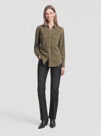 Western khaki dyeing stonewa Shirt - Khaki Dyeing Stonewa
