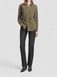 Western khaki dyeing stonewa Shirt - Khaki Dyeing Stonewa